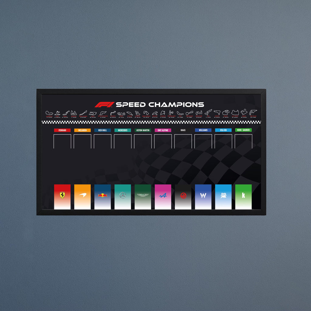 F1 Speed Champions Poster 100x50cm | Tracks & Dates | Digital Download