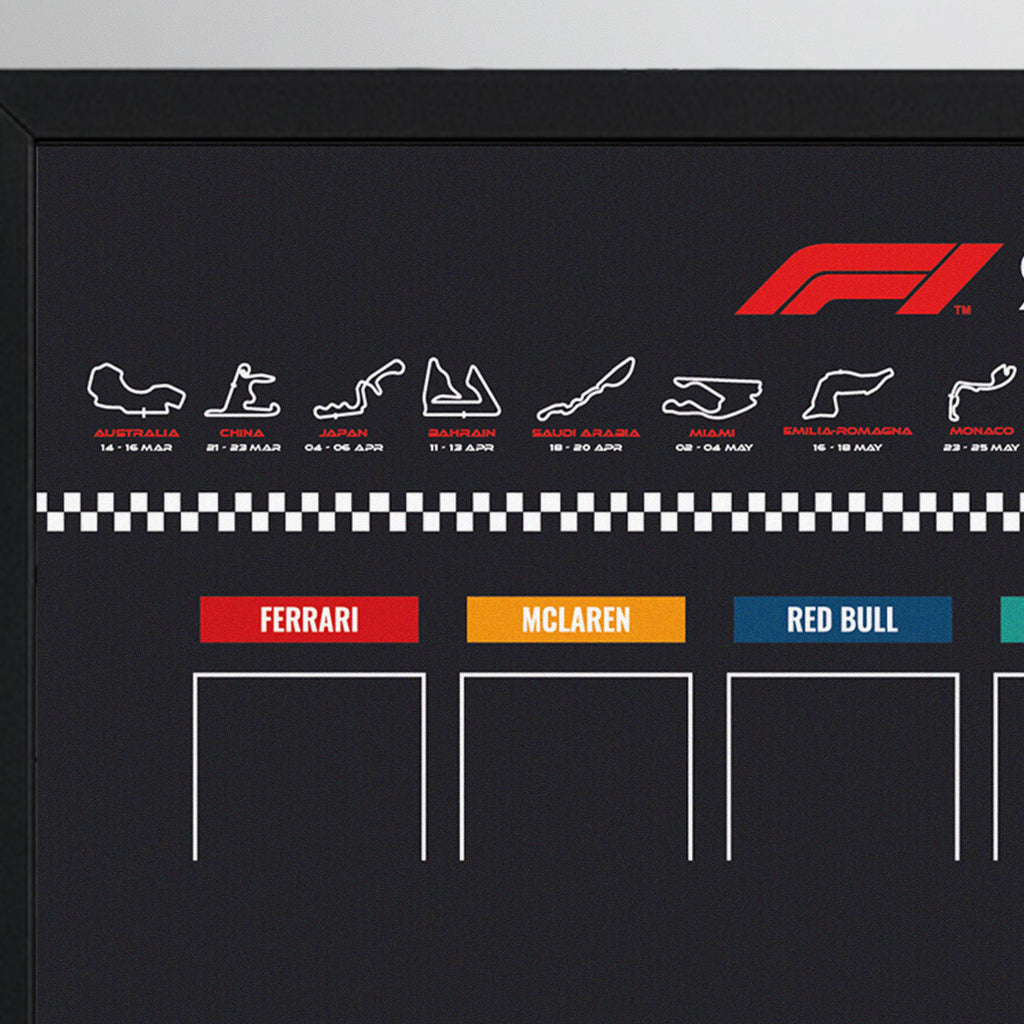 F1 Speed Champions Poster 100x50cm | Tracks & Dates | Digital Download