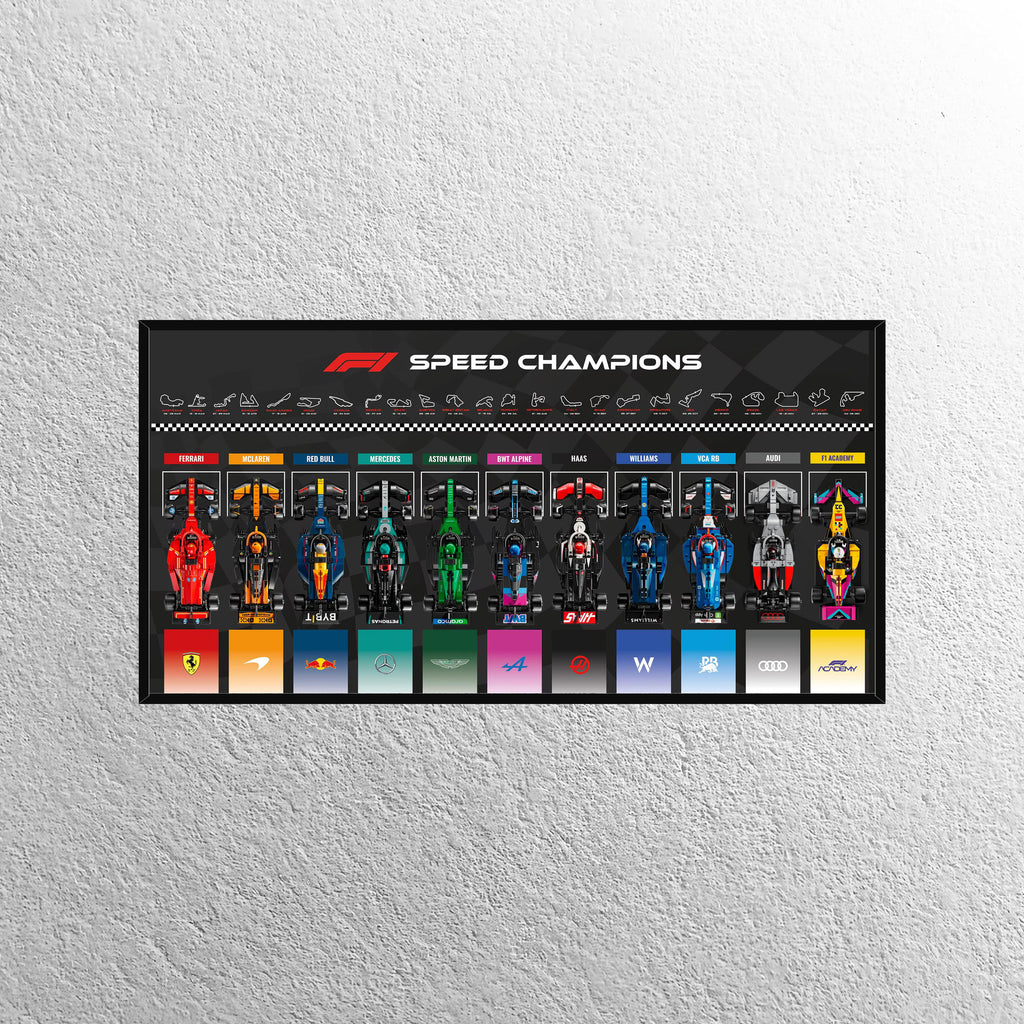 F1 Speed Champions Poster 100x50cm 2026 Calendar | Digital Download Wall Art