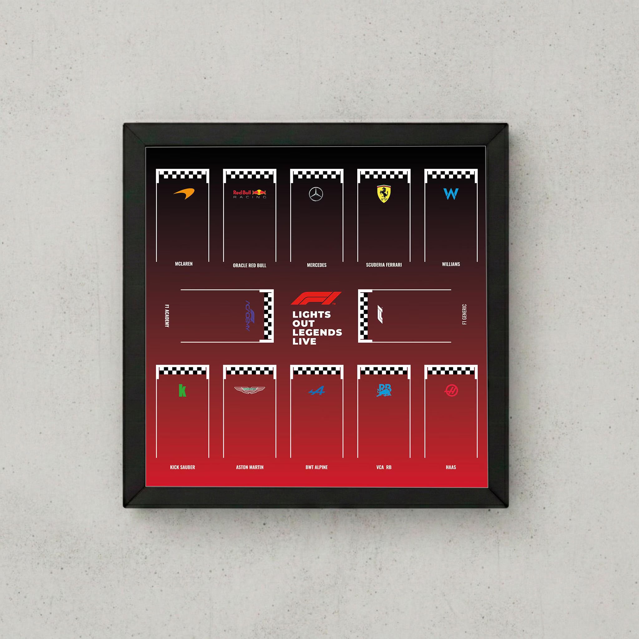 F1 Lego Minifigures Poster 2025 30x30cm | 12 Teams Display Digital Download